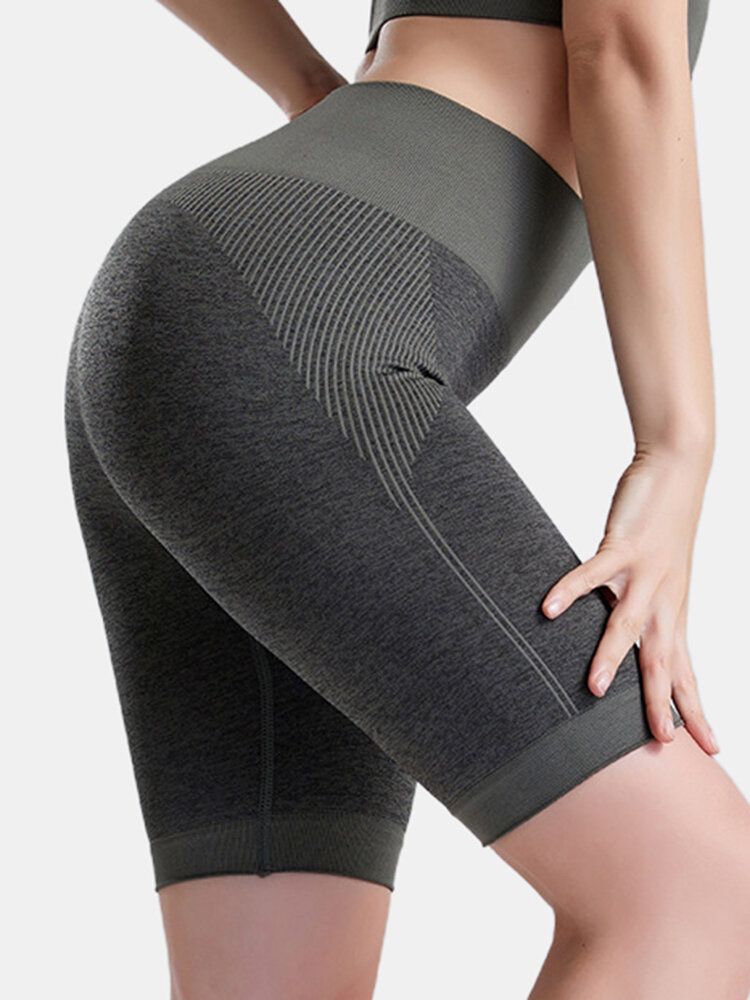 Dam Sport Enfärgad Torr Snabbbandade High Waist Biker Shorts