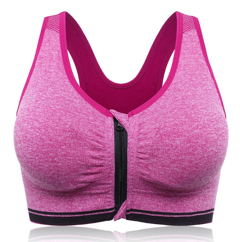 Front Dragkedja Fitness Stötsäker Sport Bh