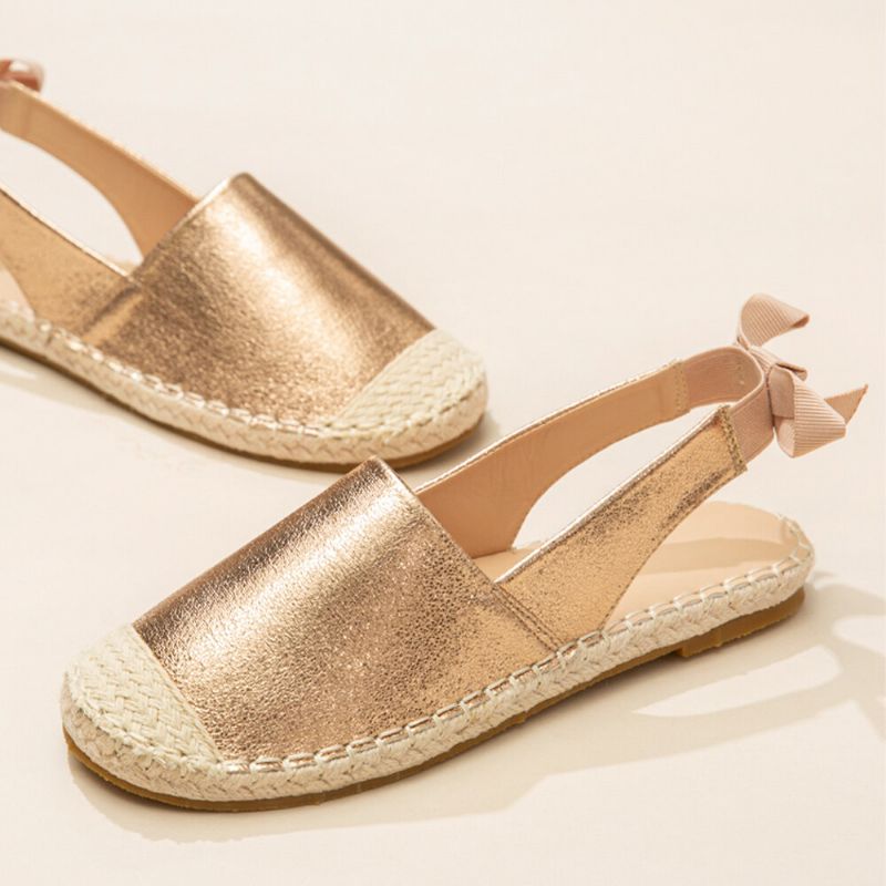 Kvinnor Casual Closed Toe Bowknot Häl Espadrille Splicing Flats Fisherman's Sandals