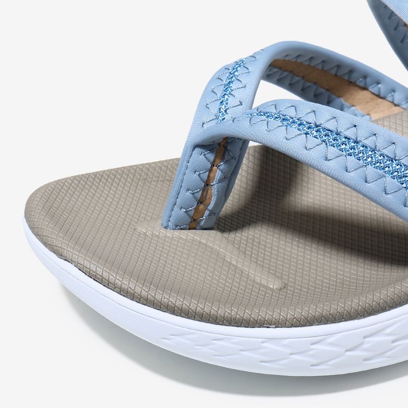 Kvinnor Flip Flops Stitching Mjuk Sula Slip On Casual Sommar Flat Sandaler