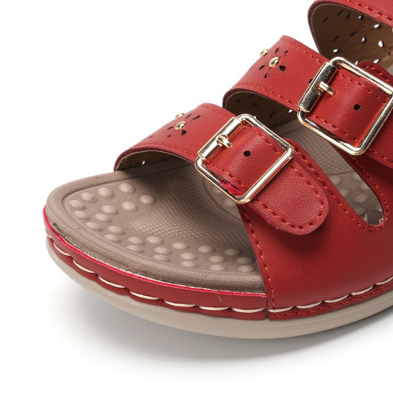 Kvinnor Öppnat Tåspänne Beach Wedges Casual Slide Sandaler