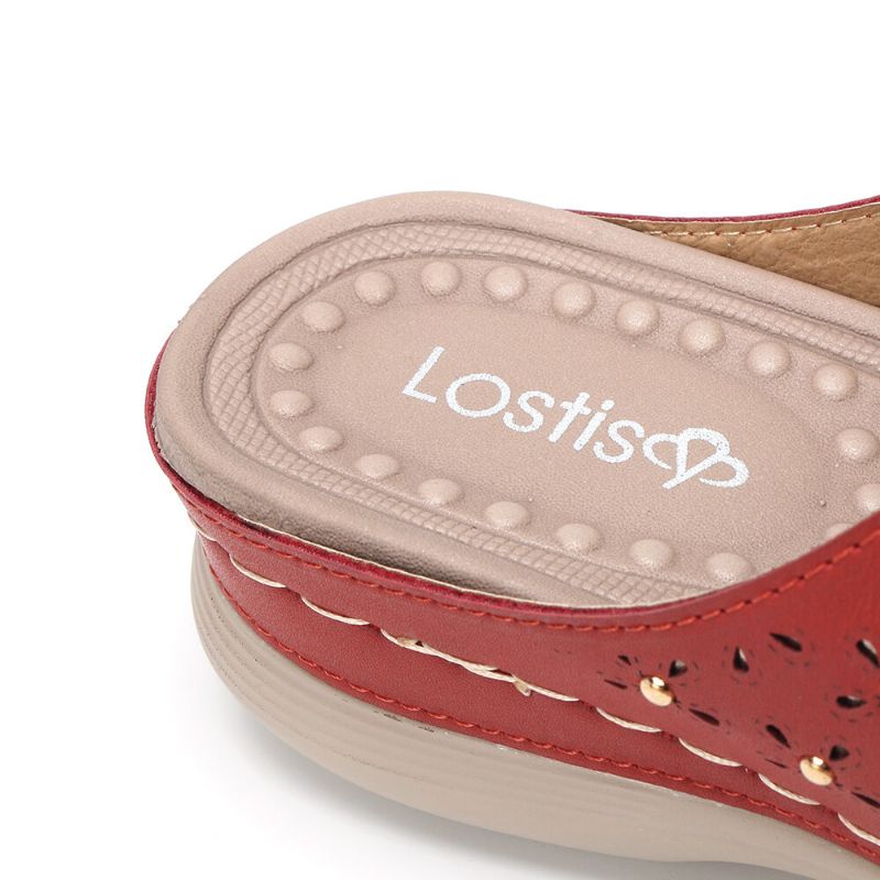 Kvinnor Öppnat Tåspänne Beach Wedges Casual Slide Sandaler