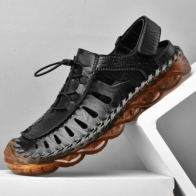 Män Mikrofiber Andas Halkfri Sluten Tå Casual Outdoor Sandaler
