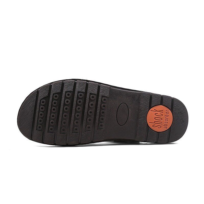 Män Sluten Tå Kohud Läder Slip On Outdoor Casual Slipper Sandaler