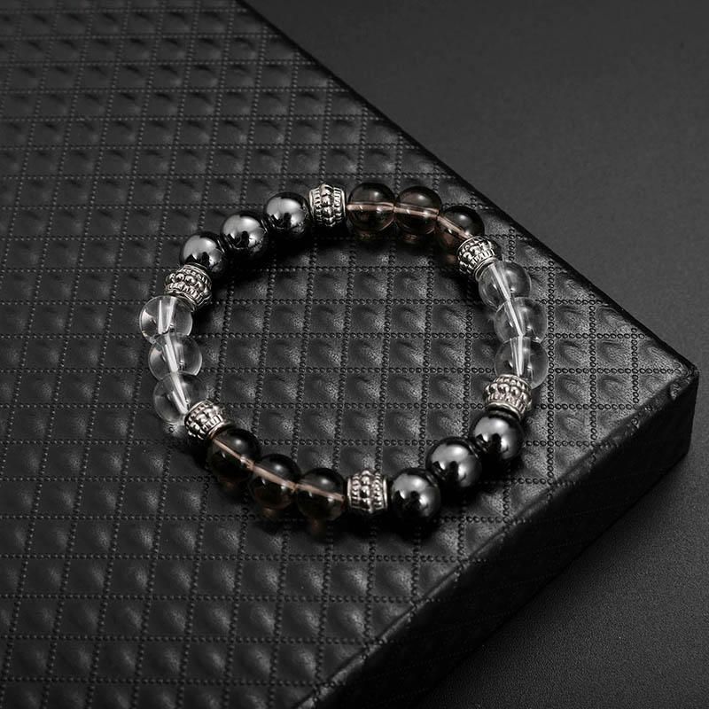 Trendigt 8mm Buddha Beads Armband Natursten Casual Gradient Beaded Armband For Herr Present