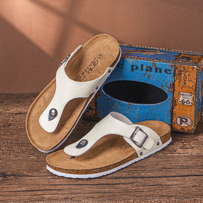 Herr Andas Halkfri Korkbotten Beach Flip Flops Casual Tofflor