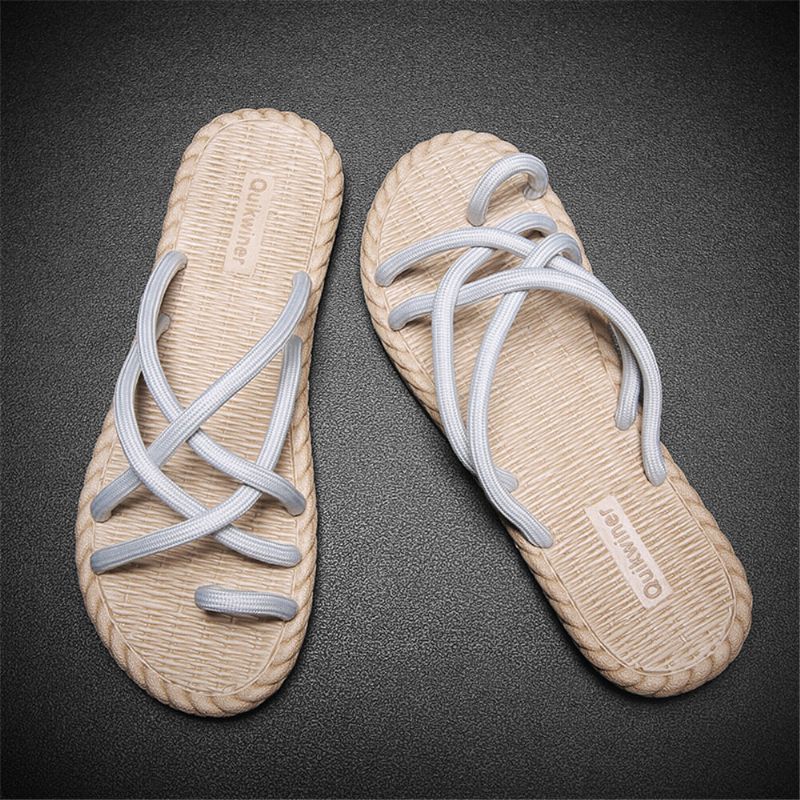 Män Andas Mjuk Botten Halkfri Bekväm Clip Toe Beach Casual Tofflor