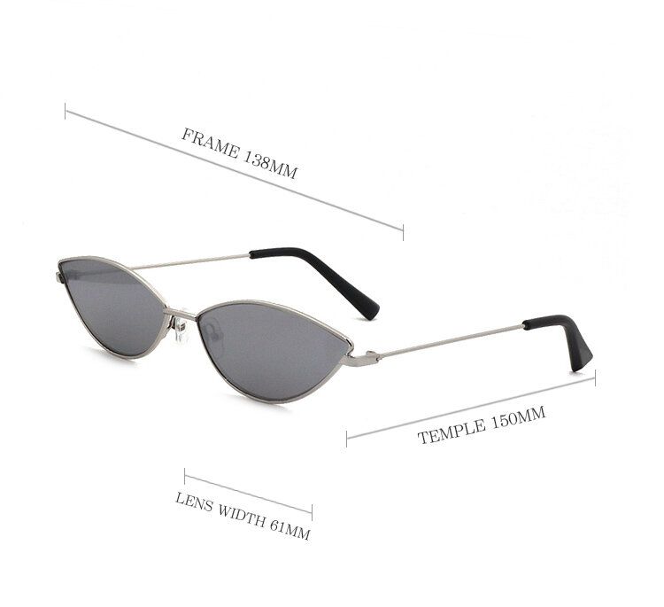 Kvinnor Cat Eye Form Ramlös Liten Lins Vintage Personlighet Casual Outdoor Uv-skydd Solglasögon