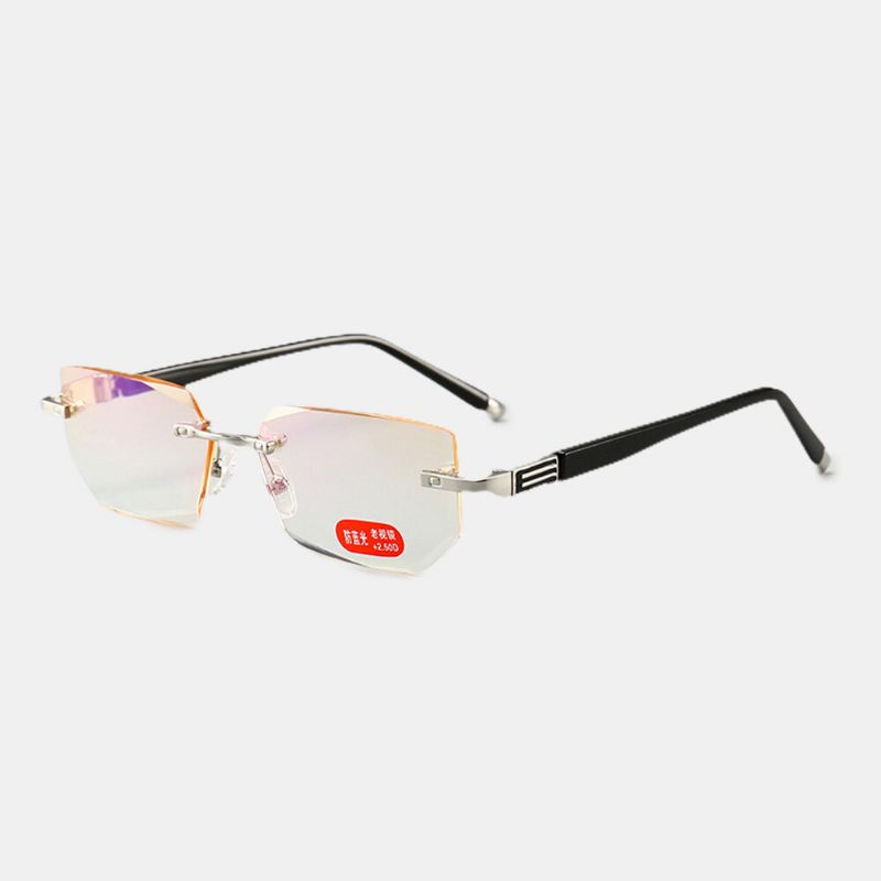 Unisex Anti-blått Ljusstrålning Båglös Metall Presbyopia Glasögon Högupplösta Läsglasögon