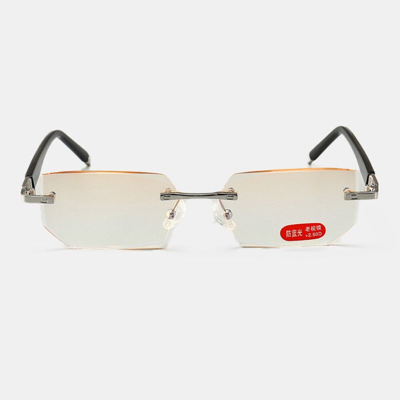 Unisex Anti-blått Ljusstrålning Båglös Metall Presbyopia Glasögon Högupplösta Läsglasögon