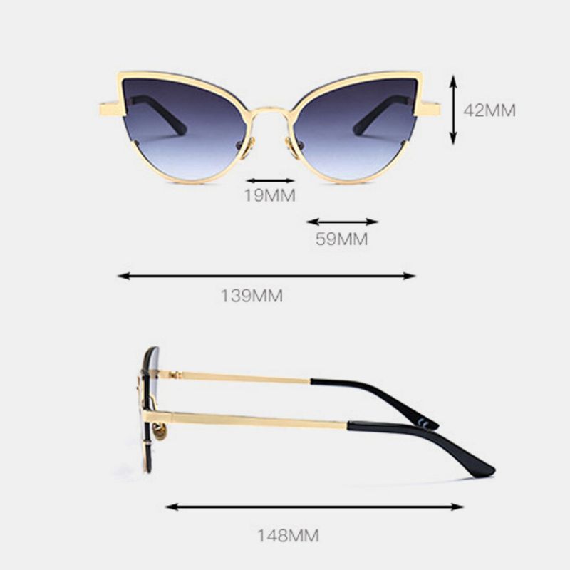 Unisex Metall Cat-eye Liten Ram Färgglad Lins Anti-uv Solglasögon
