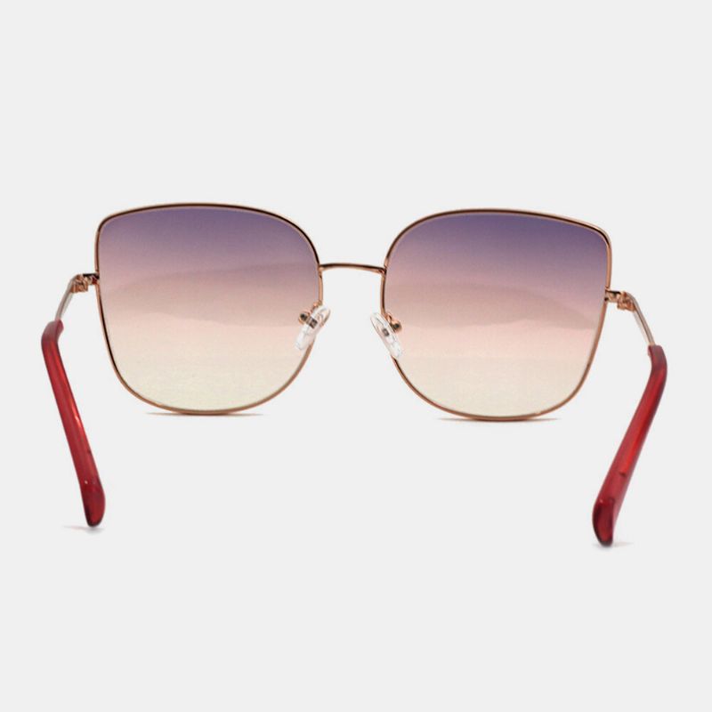 Unisex Mode Metall Fyrkantig Helram Med Smal Kant Uv-skyddssolglasögon