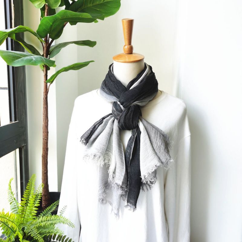 Dam Bomull Gradient Färg Naturlig Vik Silke Scar Casual Nackskydd Litterär Stil Scarf