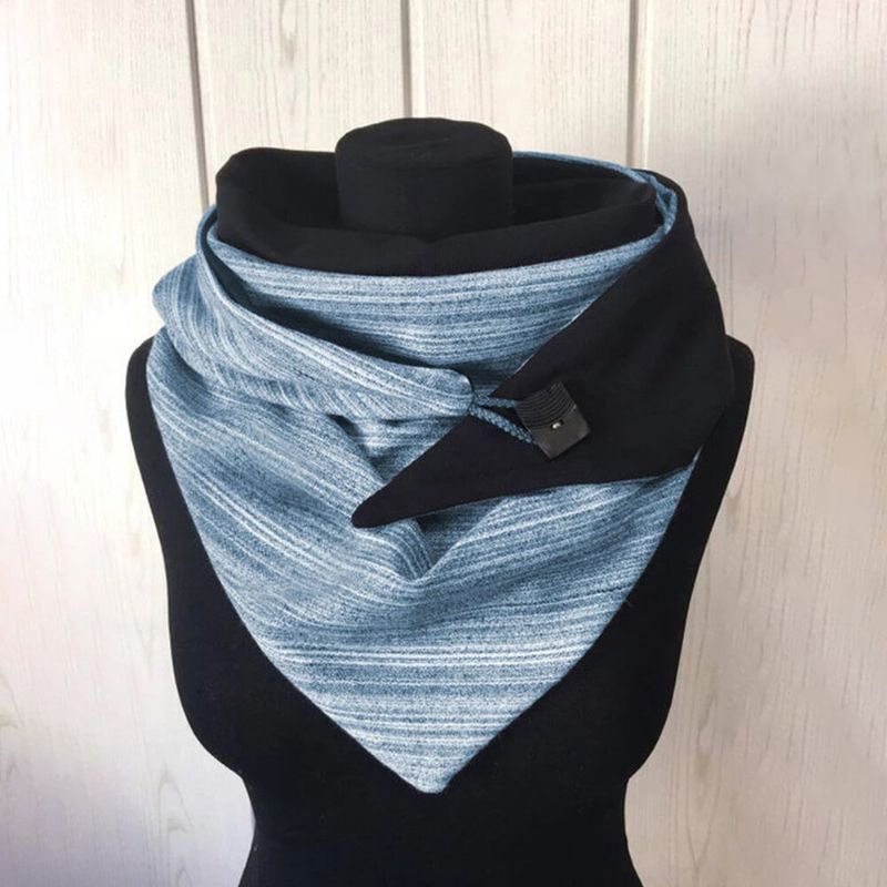 Dam Plus Tjock Håll Dig Varm Vinter Utomhus Casual Randmönster Multipurpose Scarf Sjal
