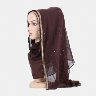 Hijab Scarf Chiffong Beaded Long Scarves