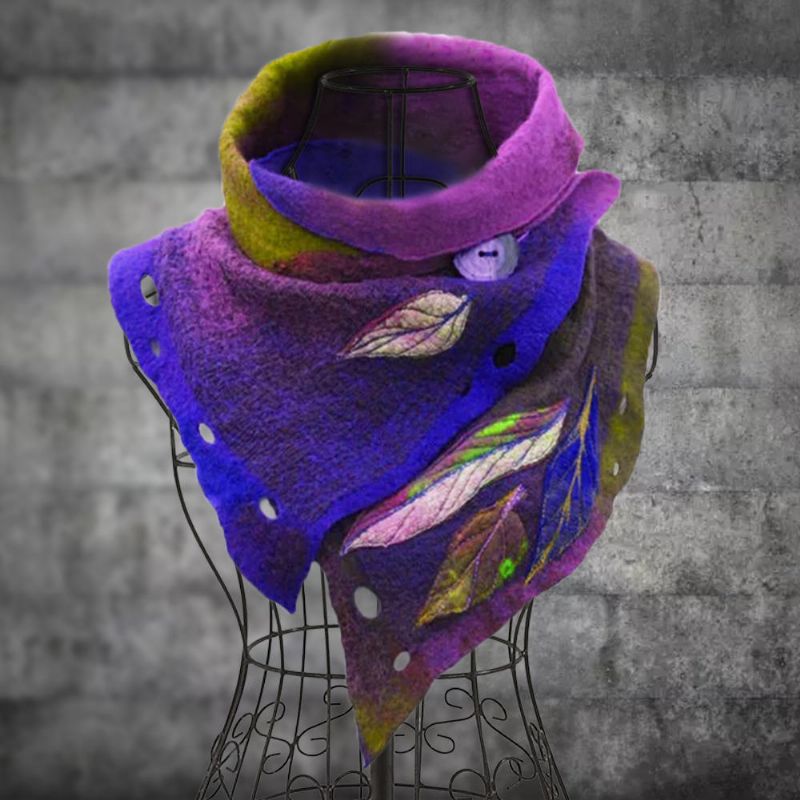 Vintage Color-block Leaf Boas Scarves För Kvinnor