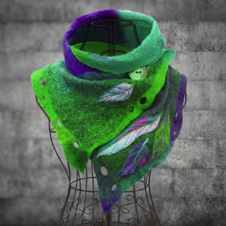 Vintage Color-block Leaf Boas Scarves För Kvinnor