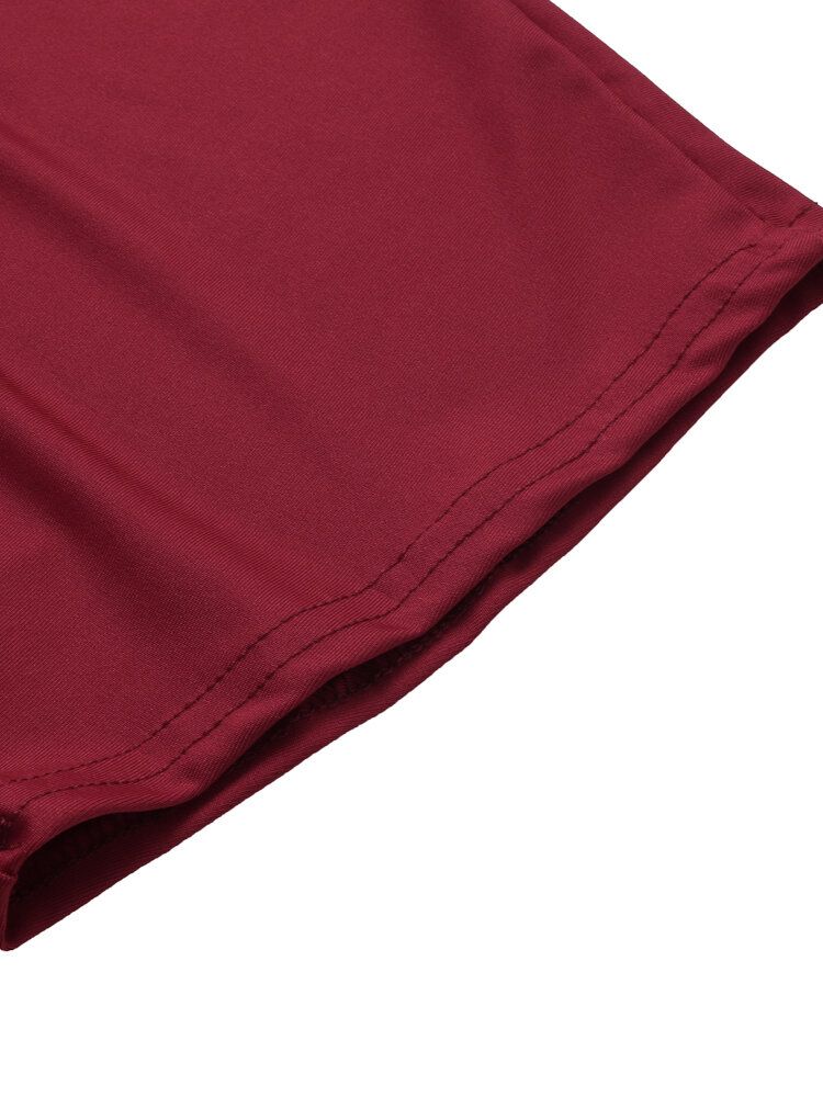 Arbetskläder Solid V-ringad Kortärmad Jumpsuit För Dam
