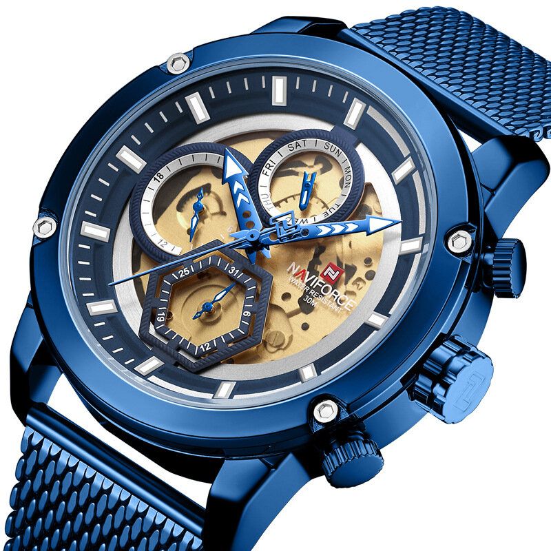 Business Style Luminous Hand Herr Armbandsur Kalender Quartz Watch