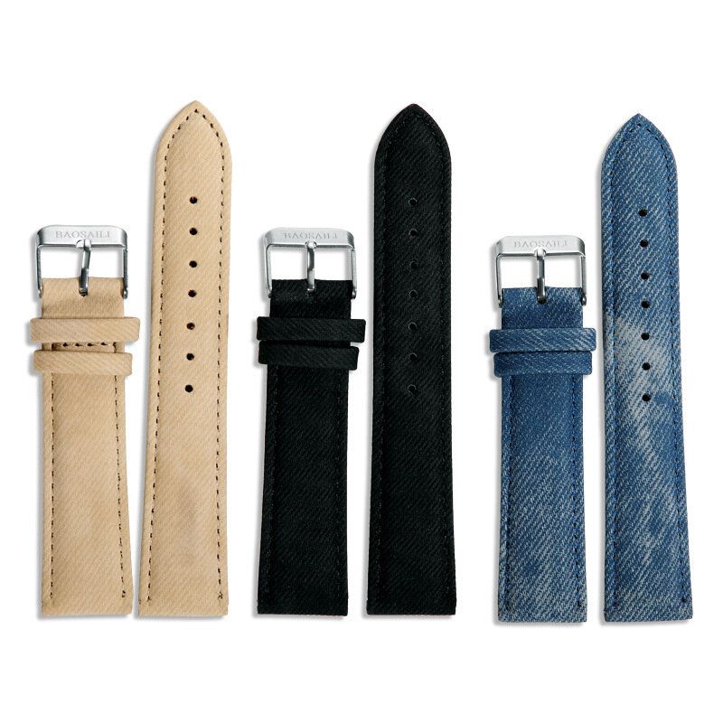 Casual Black Horse Desert Dial All-match Denim Armband Herr Quartz Watch Armbandsur