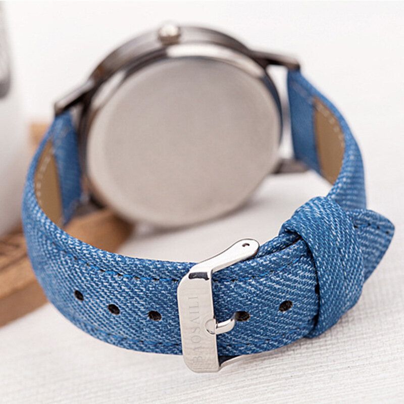 Casual Black Horse Desert Dial All-match Denim Armband Herr Quartz Watch Armbandsur