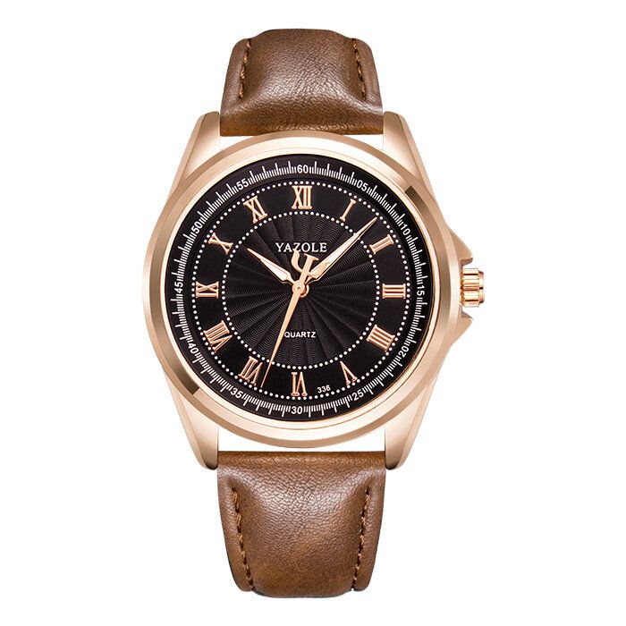 Fashion Business Vattentät Creative Dial Läderrem Herr Quartz Watch