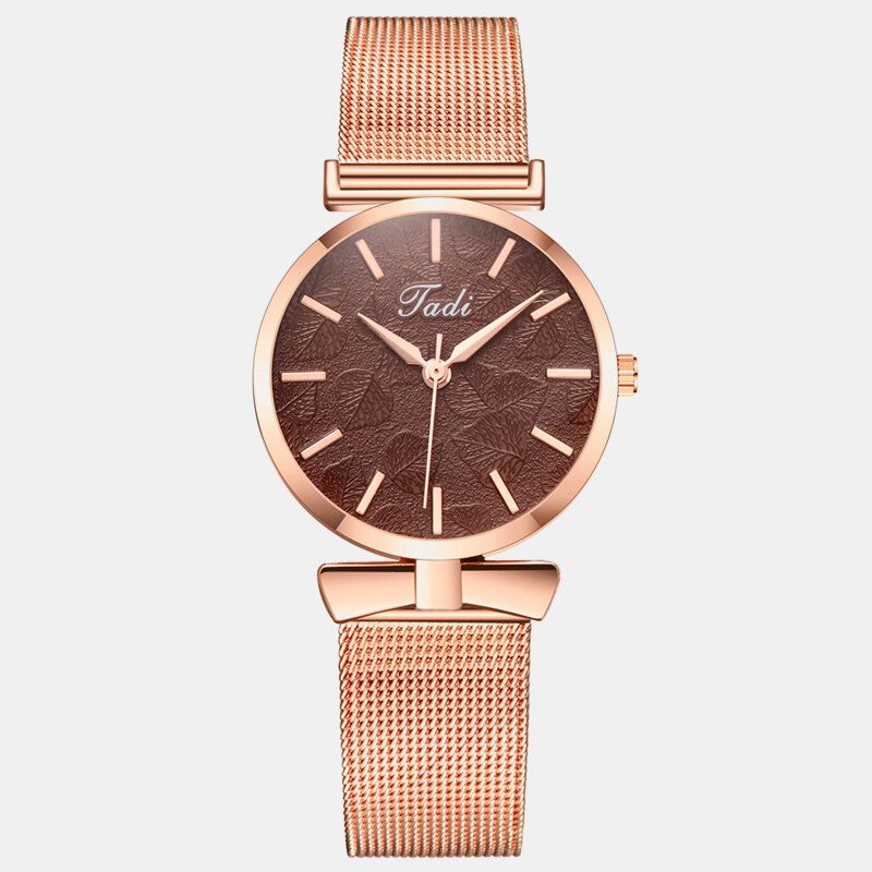 Fashionabla Elegant Damklocka Life Vattentät Legering Justerbart Bandfodral No Number Dial Quartz Watch