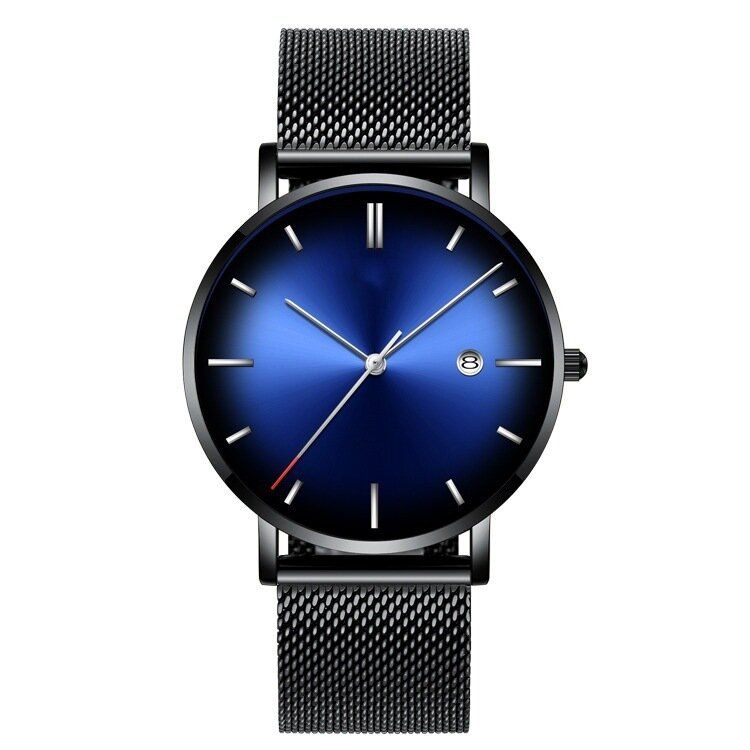 Mode Casual Alloy Business Gradient Color Multi-funktion Mesh Armband Quartz Watch