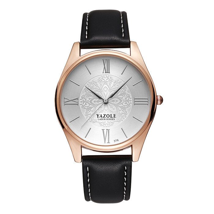 Mode Enkel Urtavla Läderrem Herrklocka Quartz Watch