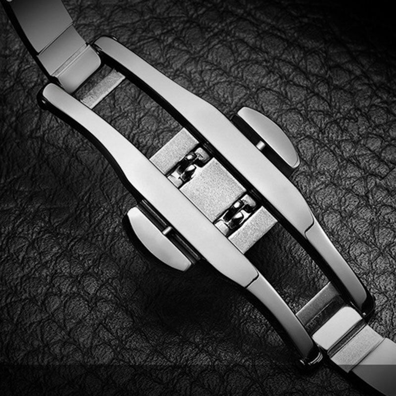 Mode Herrklocka Lysande Display Rostfritt Stålband Mekanisk Klocka