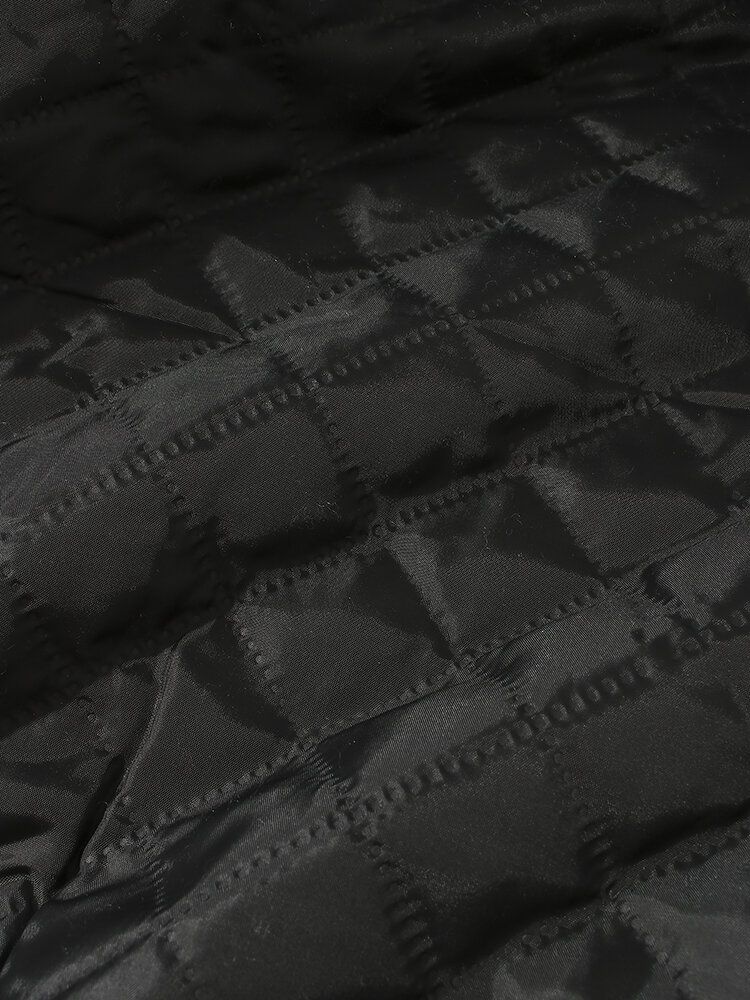Patchwork Långärmad Jacka Med Dubbla Fickor I Plysch Med Huva