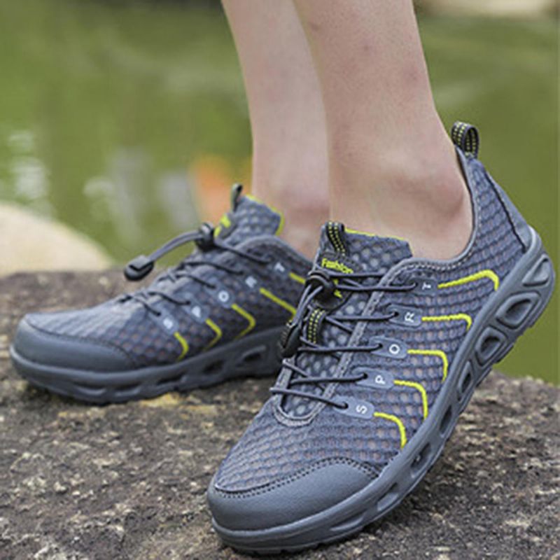 Dam Mesh Andas Vandring Torkning Flat Athletic Sneakers