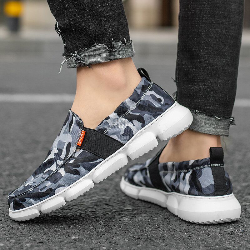 Män Andas Slip On Lätta Gamla Peking Casual Skor