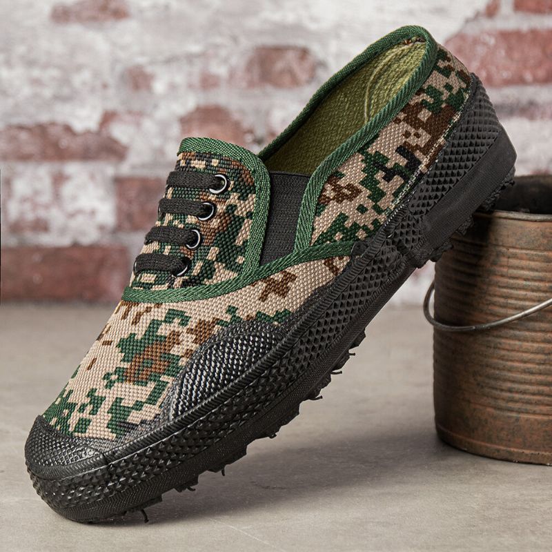 Mjuk Sula Som Andas För Män Halkfri Bekväma Arbetsskyddade Casual Canvas-skor