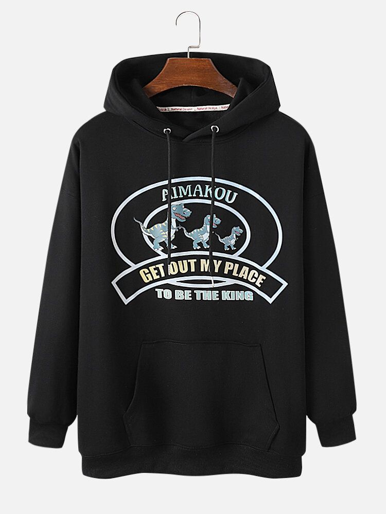 Dinosaurieslagord För Män Grafiskt Tryck Casual Hoodie Med Dragsko