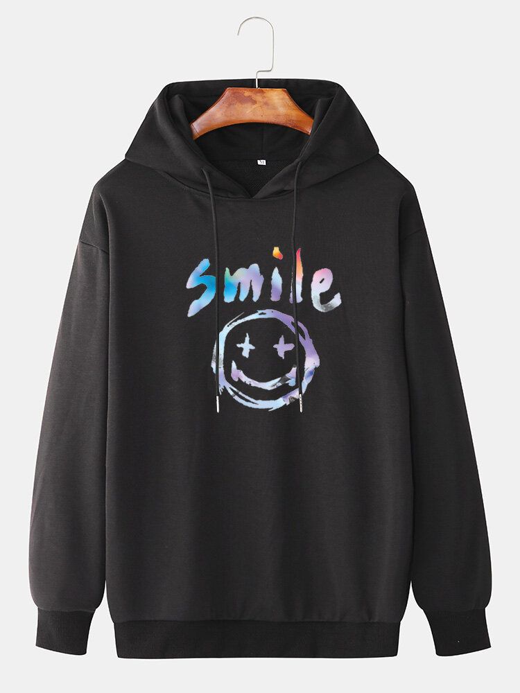 Graffiti Leendetryck För Herr Dragsko Casual Pullover Hoodie