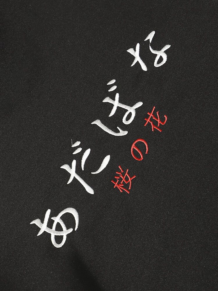 Japanska Hoodies Med Körsbärsblommor För Män Med Känguruficka