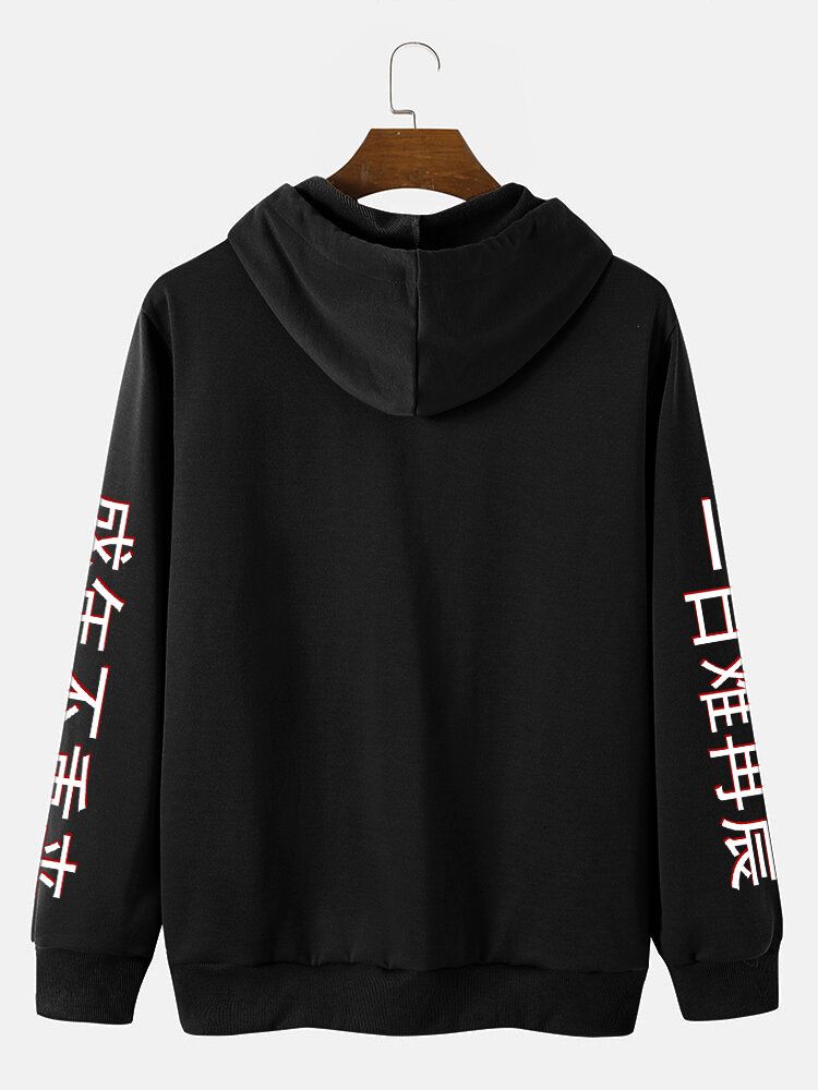 Kinesiska Tecken För Män Tryckta Påse Rose Hoodies