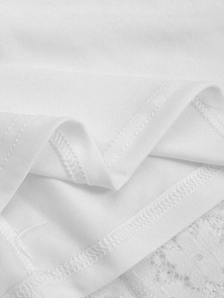 Kvinnor 100% Bomull Abaya Kaftan Lace Patchwork Casual Midiklänning För Bröllop