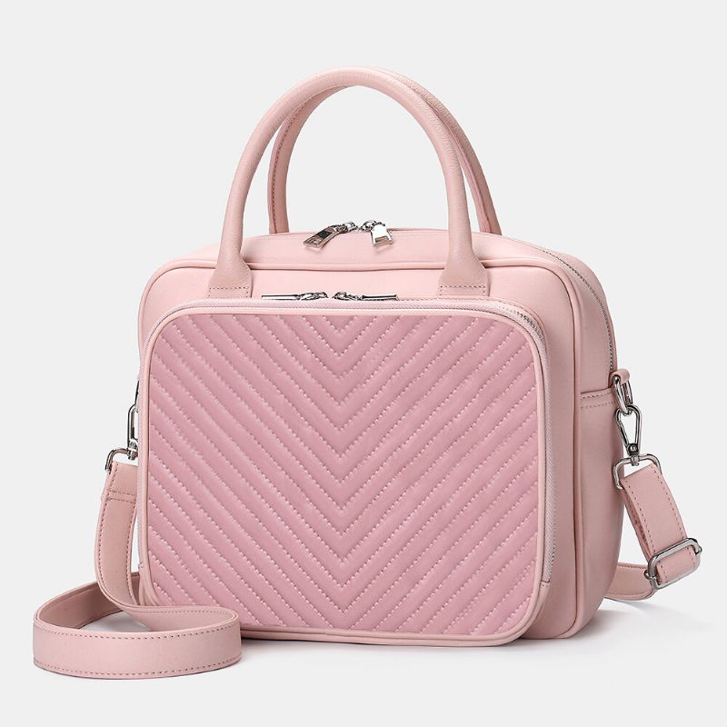 Dam Designer Randig Laptopväska Crossbody Bag Handväska