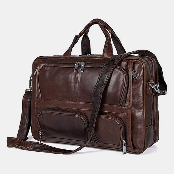 Herr Multifunktion Multi-pocket Vattentät 156 Tums Bärbar Datorväska Portfölj Business Handväska Crossbody Väska Lärarväska