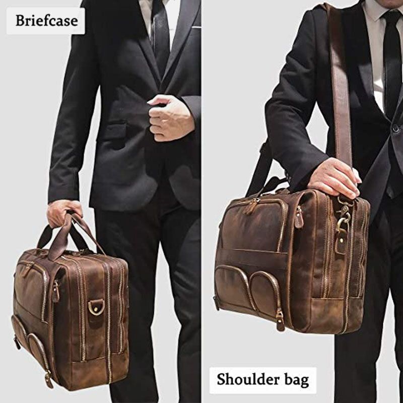 Herr Multifunktion Multi-pocket Vattentät 156 Tums Bärbar Datorväska Portfölj Business Handväska Crossbody Väska Lärarväska