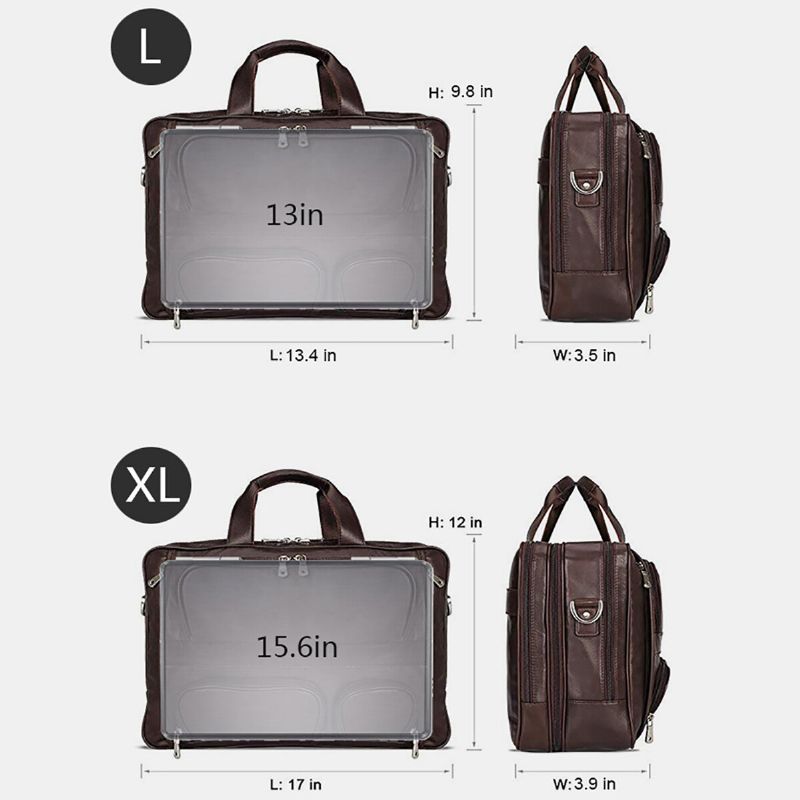Herr Multifunktion Multi-pocket Vattentät 156 Tums Bärbar Datorväska Portfölj Business Handväska Crossbody Väska Lärarväska