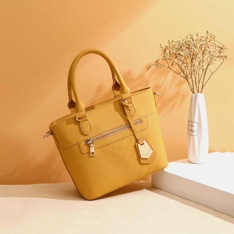 Kvinnor Solid Commuter Satchel Crossbody Bag Axelväska Handväska
