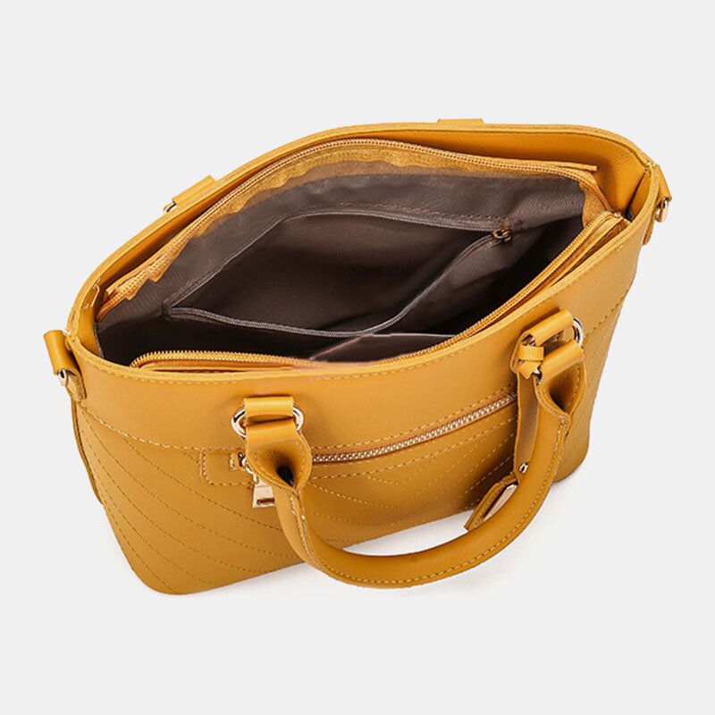 Kvinnor Solid Commuter Satchel Crossbody Bag Axelväska Handväska