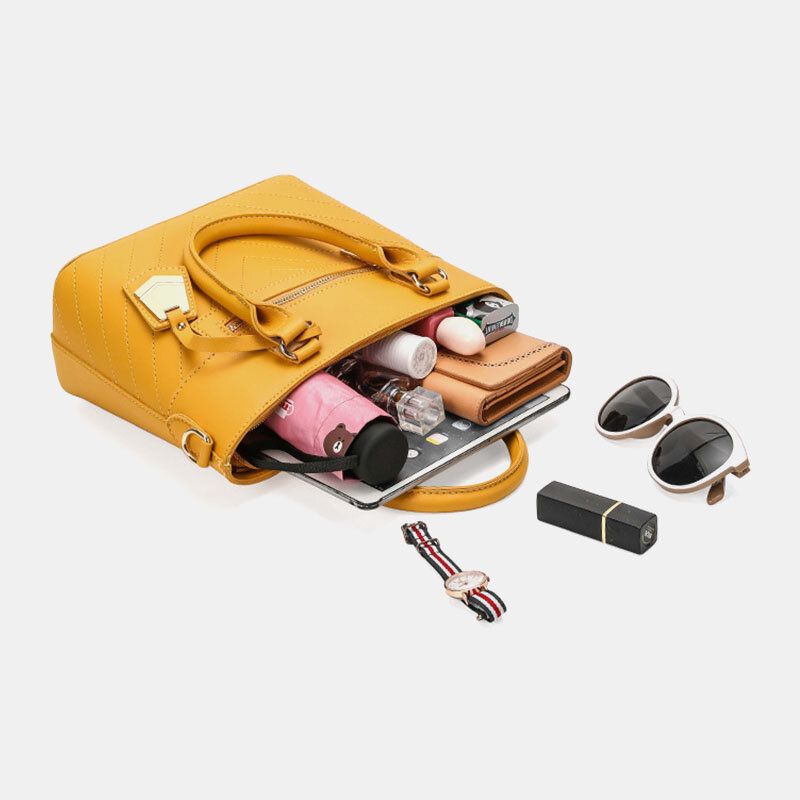Kvinnor Solid Commuter Satchel Crossbody Bag Axelväska Handväska