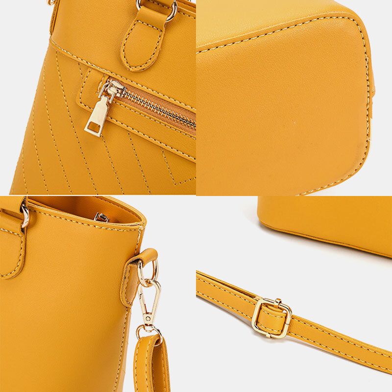 Kvinnor Solid Commuter Satchel Crossbody Bag Axelväska Handväska