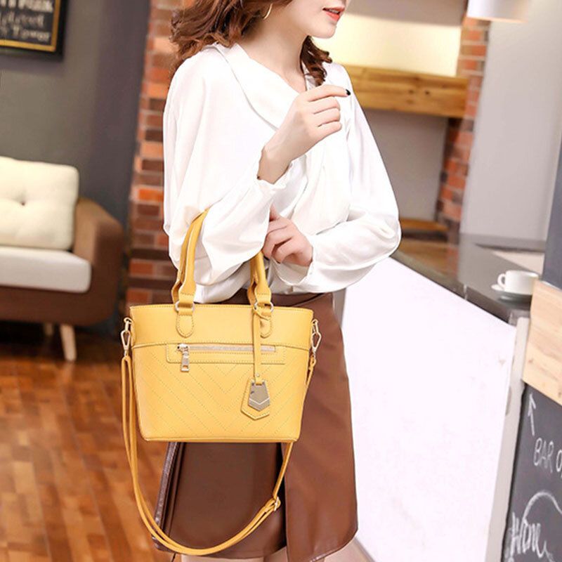 Kvinnor Solid Commuter Satchel Crossbody Bag Axelväska Handväska