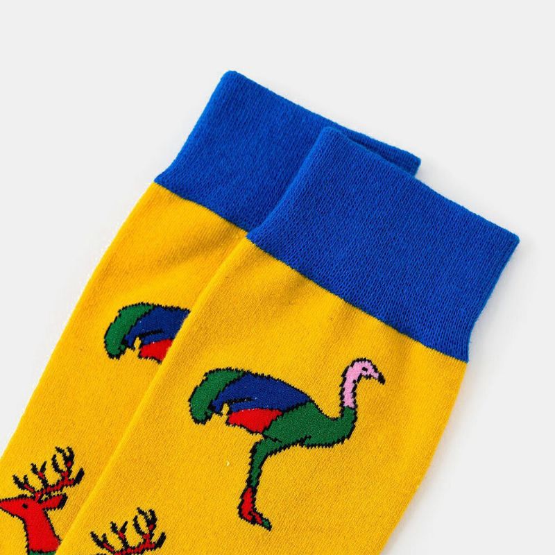 Unisex Djurseriemönster Färgglada Patchwork Färg Söta Tubstrumpor