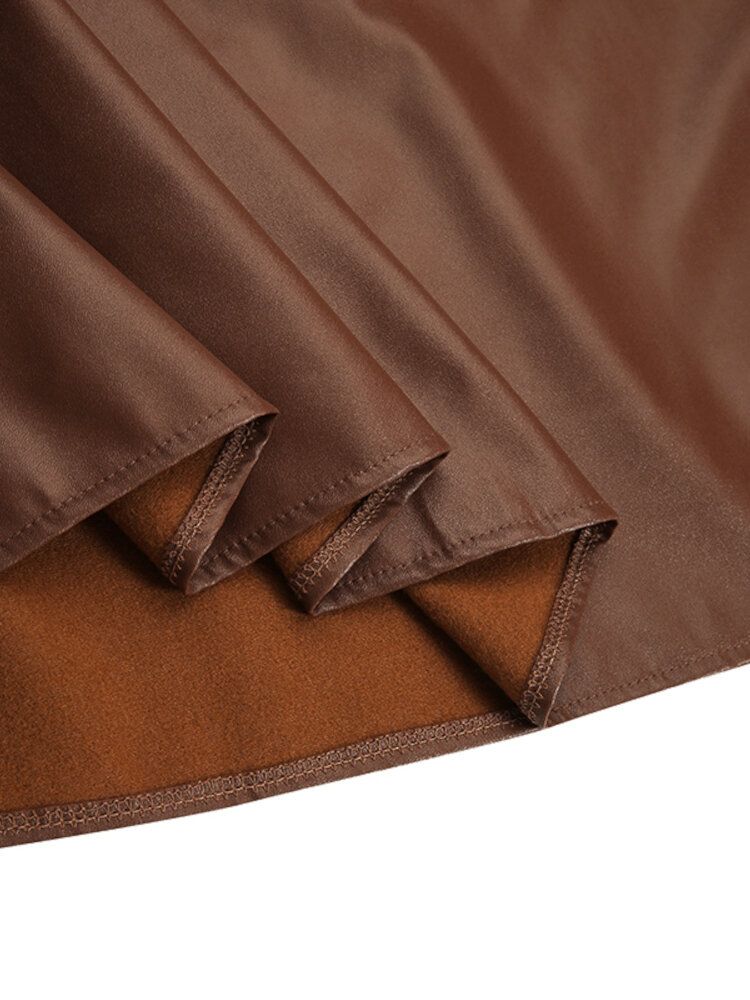 Kvinnor Solid Casual Läder Ankellängd Street Fashion Passande Kjolar